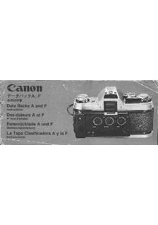 Canon Databacks manual. Camera Instructions.